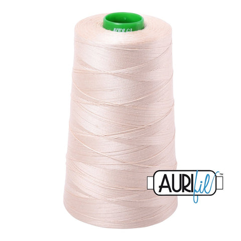 AURIFIL Cone 2000 Light Sand Beige Cream Egyptian Mako Cotton 40 Weight Wt 4700 Meters 5140 Yards Quilt Cotton Quilting Thread
