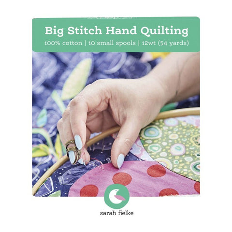 Aurifil Big Stitch Hand Quilting Collection Sarah Fielke Rainbow Blue Pink Red Green Cotton Mako 12 Weight Wt 50M 54 Yards Spool Set of 10