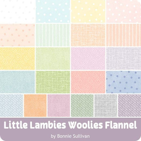 Little Lambies 22 Fat Quarters Soft Pastel Palette Maywood Woolies Flannel Teal Green Yellow Peach Teal Cotton Flannel Fabric FQ