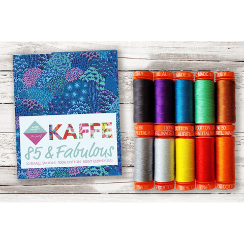 IN STOCK Aurifil 85 and Fabulous Collection Rainbow Bright 50 Weight Wt Kaffe Fassett Small Spool Cotton Quilting Thread Set of 10 KF50EF10
