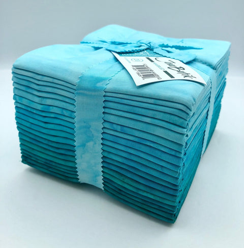 Java Batiks Turquoise Blue Marble Solid Light to Dark Turquoise Blue Batik Fat Quarters 20 Fqs Fabric 18 x 22 FQ-MASJAB-MARTUR