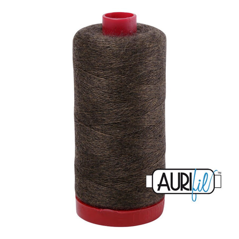 Aurifil LANA WOOL 8078 Khaki Melange Heather Brown 12 Weight Wt 350 Meters 383 Yards Spool Quilt Wool Quilting Thread
