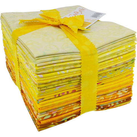 Java Batiks Yellow Light to Dark Yellow Batik Fat Quarters 20 Fqs Fabric 18 x 22 FQ-MASJAB-YEL