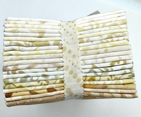 Java Batiks Beige Tan Cream Lights Batik Fat Quarters 20 Fqs Fabric 18 x 22 FQ-MASJAB-TAN