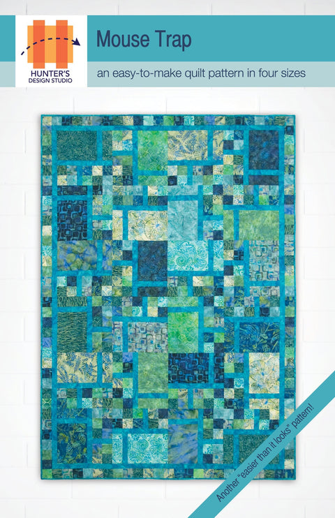 Hunter's Design Studio HDS Mouse Trap Precut Friendly 1/4 Yard Fat Quarter Printed Modern Quilt Pattern 4 Sizes